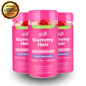 Kit 3 meses de tratamento Life Gummy Hair | Vitamina para cabelo, Pele e Unhas